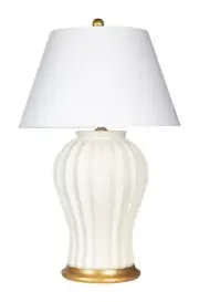 BRADBURN Home Cream Large Lamp Winter Leaves Revision 31"