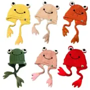 Cute for Frog Shape Knitted Hat with for Frog Paws Beanie Windproof for Teenager
