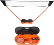 Portable Badminton Net Set Storage Box Base with 2 Battledores 2 Shuttlecocks La