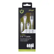 NEW Tango Group 3 In 1 USB-A to Micro USB, Lightning, and USB-C Cable By Spotlig