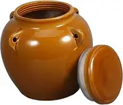 [MOTHNUR] 1Pc Sealed Ceramic Pickle Jar Retro Kitchen Food Container for Storing Beans Onions Cabbage More Compact Design for Kitchen Organization Food Preservation