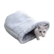 Cat Plush Sleeping Bag Semi-Enclosed Bed Small Medium Cats Warming Pad Sack