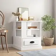 Side Table White 50x50x60 cm Engineered Wood Home Accent