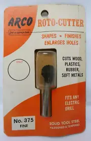 RARE Vintage Arco Roto-Cutter No.375 FINE Shapes Finishes & Enlarges Holes NOS