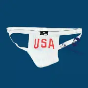 H.E.Arts USA logo custom print McDavid Men white Jock jockstrap underwear