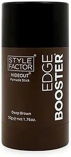 Style Factor Edge Booster Hideout Pomade Color Stick 1.76oz - For thicker looking edges, covers up gray hair (Brown)