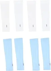 [CORHAD] 4 Pairs Fashion Ice Silk Sunscreen Cuffs Elastic Arm Covers Uv Protection Breathable and Comfortable for Cycling Riding Fishing