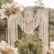 Boho Chic Macrame Curtain & Macrame Arch Bohemian Macrame Wedding Backdrop De...