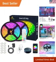 Dynamic 10M RGB LED Strip Lights for Indoor/Outdoor Use with Music Sync Feature