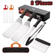 8 Pieces Griddle Accessories Kit Outdoor Camping Flat Top BBQ Grill Tools Set