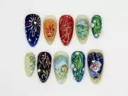 Howl's Moving Castle Nails, Ghibli Press On Nails, Anime Nail Art, Custom Design