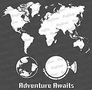 CrafTreat World Map Stencils for Painting on Wall Art, Home Decor, Posters, Canvas and Paper Notebook - 6x6 Inches - Reusable Home Office Decor Craft Stencils for Wall Decor - World Map Poster Stencil