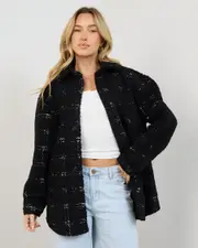 [Rusty] Rusty Women's Alma Sherpa Jacket in Black Size 10 10 Black