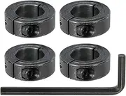 uxcell Bore 25 mm Single Split Shaft Collar 45 mm OD 15 mm Thickness Carbon Steel Locking Collar Clamp Style with Set Screw & Hex Wrench for Machine Tools Industry (Black, Pack of 4)