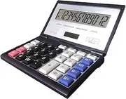 [Maizoon] Solar Dual Power Calculator with 12-Digit Display Large Screen Folding Flip Cover Big Button Portable Computing Tool for Finance Business Office and School