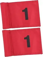 HANABASS 2 Pcs Numbered Golf Ball Marker Flags Practice Putting Tool Yard Flags Sturdy Plastic Insert