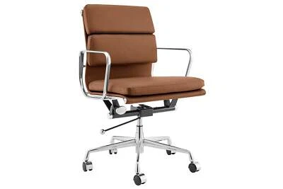 NNEKGE Replica Eames Group Standard Aluminium Padded Low Back Office Chair (Blac