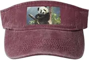 [RLDOBOFE] Sun Visor Hat Adjustable Empty Top Baseball Cap Panda in The tree Sun Hats for Women Men Sports Hats Summer Beach Cap