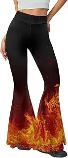 [Suhoaziia] Crossover Yoga Pants for Women Bootcut Bell Bottoms Stretch Flare Leggings with High-Waisted