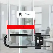 QYKSONIC Heavy Duty Bike U-Lock, Combination Bike Lock with Key, Anti-Theft Combo U Lock for Bicycle, Motorcycle, Gate, Fence Gate(300mm)