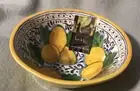 Nicole Miller Melamine Small Lemon Blue Floral Themed Bowl New