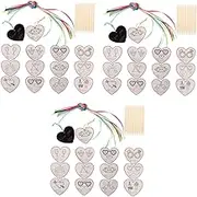 Totority 36 Sets Heart Scratch Paper Crafts Kit Scratch DIY Crafts for Boys and Girls Party Activities