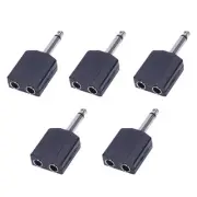 5X Black 6.35 1/4 Inch Male to Dual Female Mono Y Cord PA Audio Cable9100