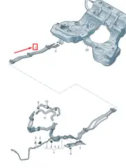 AUDI A8 4N Fuel Line With Breather Pipe 4N4201544AJ NEW GENUINE