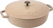 staub Braiser 40508-418 Blazer Saute Pan, 10.2 inches (26 cm), Vintage Knob Specification, Large, Both Hands, Cast Enameled Pot, Shallow Type, Sukiyaki, Induction Compatible