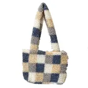 New Winter Fluffy Big Shoulder Bag For Women Pattern Soft Plush Warm Fur Tote Bags