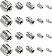 20pcs 304 Stainless Steel Hexagon Socket Head Cap Screws Set M3 M4 M5 M6 M8 Hex Bolt for Toilet Roll Holder Grub Screws Silver