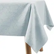 Tablecloth 140 x 340 cm Silver Washable for Indoor Outdoor Marble Pattern Manil