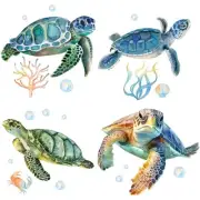 Sea Turtle Window Stickers Waterproof Ocean Animal Window Decals PVC Alert