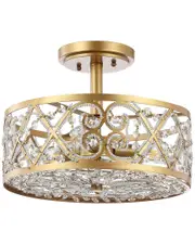 JONATHAN Y Leila 3-Light 13.25in Modern Glam LED Flush Mount