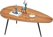 SAYGOER Mid Century Modern Coffee Table for Living Room Small Coffee Table Rustic Oval Coffee Table Retro Accent Sofa Center Table for Living Room,22.2" D x 42.5" W x 17.1" H, Walnut Oak