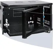 Tecmojo 6U Wall Mount Rack,17.7in Depth Server Cabinet with Swing Out Side Panel&Arc-Shaped Glass Door, Fit 18.3in Wide IT/AV/Audio/Server Equipment,Weight Capacity 132Lbs(60kg)