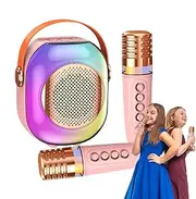 Small Karaoke Machine for Kids | Microphones Included Karaoke Machine - Funny Singing Machine Household Karaoke Speaker Heavy Bass for Classroom, Bedroom