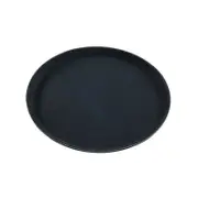 Chef Inox Plastic Round Black Non Slip Serving Tray 28cm