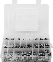 Marhynchus 400pcs 24 Values Aluminum Electrolytic Capacitor, Capacitors Kit for Circuits, Miniature Electrolytic with Portable Plastic Box, SMD Assorted