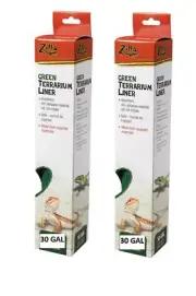 Zilla Reptile Terrarium Bedding Substrate Liner, Green - 30 Gallon (2 Pack)