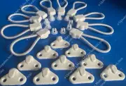 White Bunji Loops 70mm TRADE QUALITY Tonneau Ute Bungee Loop 10 Pack with Hooks