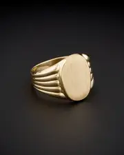 14K Italian Gold Oval Signet Ring