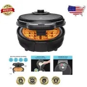 Mess-Free Waffle Maker with Locking Lid & 7 Crunch Levels for Perfect Waffles