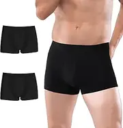 BATTEWA Incontinence Underwear for Men,Mens Cotton Washable Leakproof Boxers Breif, Bladder Leak Protection 50ML., Black 2