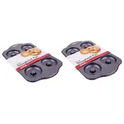 2x Daily Bake Non Stick 6 Cup Doughnut Pan Dough Nut Baking Mould Mold Tray Pan
