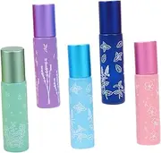 MERRYHAPY 5Pcs Portable Essential Oil Roller Bottles Leakproof Cosmetic Storage for Travel for Perfume and Liquid Dispensing Includes