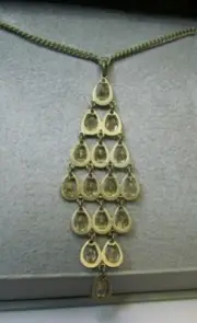 KENNETH COLE New York Necklace Crystal Teardrop Gold-Tone Chandelier