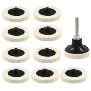 10 Pcs 2 Inch Compressed Wood Polishing Buffing Pads with Disc Pad Holder