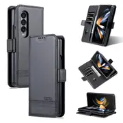 For Samsung Galaxy Z Fold4 5G Leather Magnetic Phone Case - Calf Texture