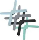Foldable Silicone Trivets, 4 PCS Expandable Silicone Trivets for Dishes